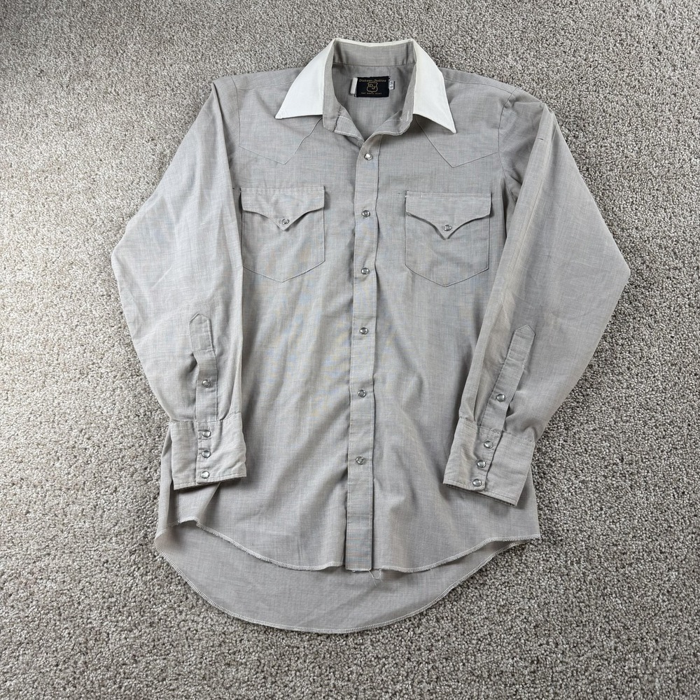 Vintage Dickson-Jenkins Shirt Mens Medium Long Sleeve Western PearlSnap Made USA